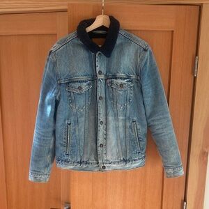 Levi's Blue Sherpa Denim Jacket with Black Lining